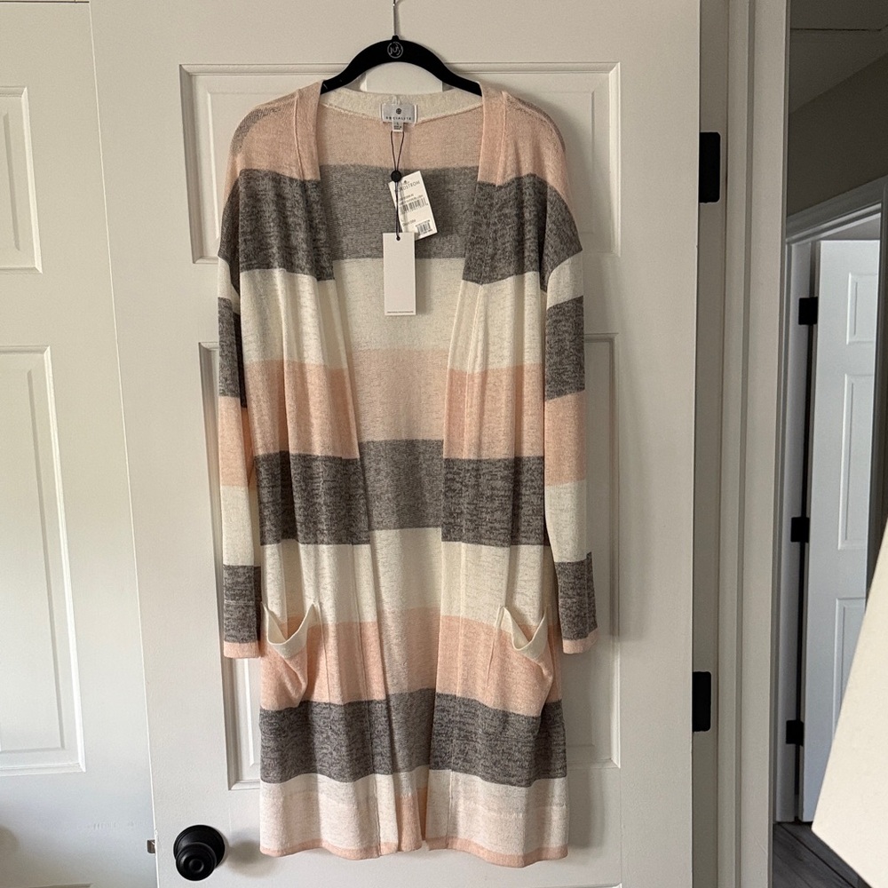 Socialite StrippedOpen Front Cardigan